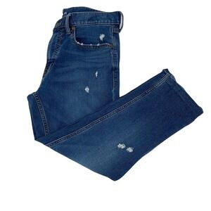 Old Navy Women's Slim Fit 24/7 Jeans Dark Worn Distressed Grunge Revival Casual